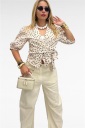 blusa con nodo frontale polka dot